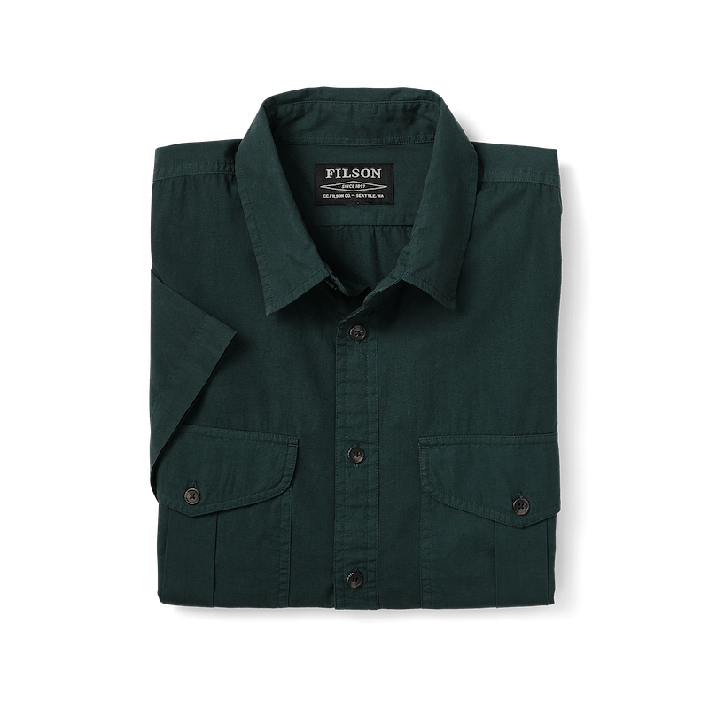Washed Short Sleeve Feather Cloth Shirt