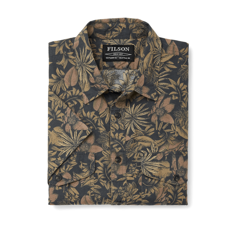 Washed Short Sleeve Feather Cloth Shirt