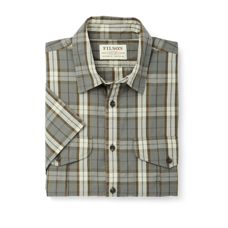 Washed Short Sleeve Feather Cloth Shirt