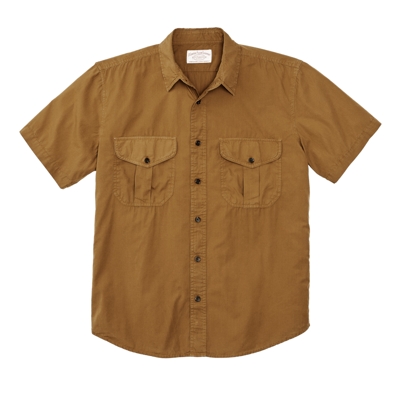 Washed Short Sleeve Feather Cloth Shirt
